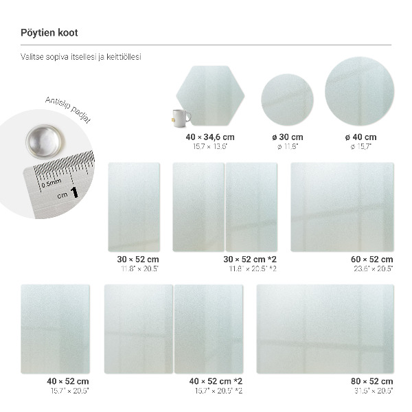 Moderna steklena deska za rezanje 2 kos 40x52 cm