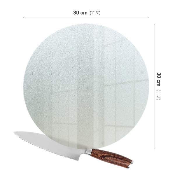 Unikatna okrogla steklena kuhinjska deska s premerom 30 cm