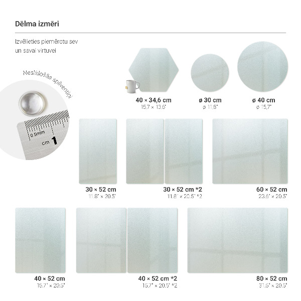 Steklena kuhinjska deska s silikonskimi nogicami fi40 cm