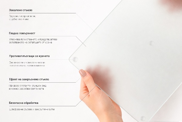 Steklena kuhinjska deska s silikonskimi nogicami fi40 cm