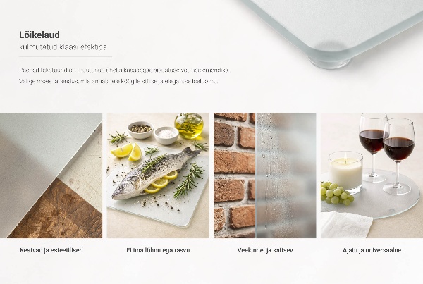 Unikatna steklena kuhinjska deska 52x30 cm