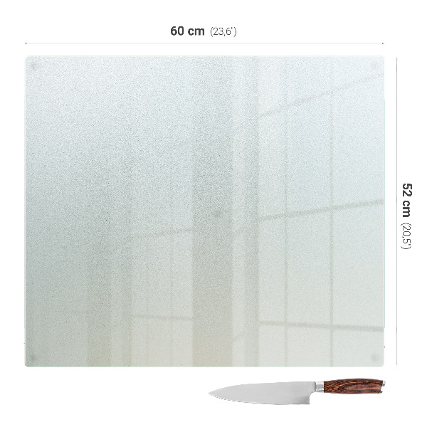 Steklena kuhinjska deska s silikonskimi nogicami 60x52 cm