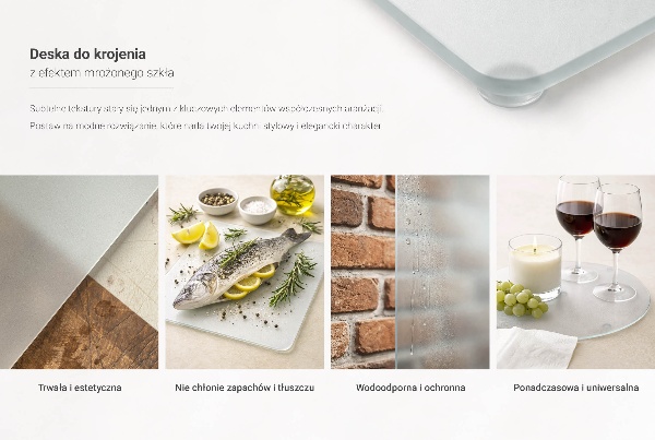 Moderna steklena deska za rezanje h40 cm
