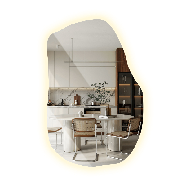 Organsko ogledalo z LED osvetlitvijo modno 90x59 cm