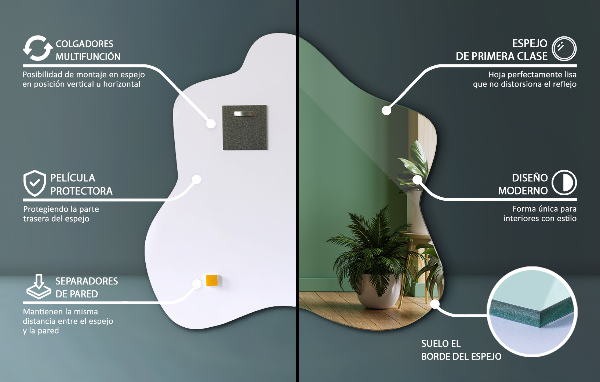 Ogledalo packe asimetrično 48x48 cm