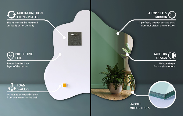 Ogledalo packe asimetrično 48x48 cm