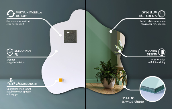 Ogledalo packe asimetrično 58x58 cm