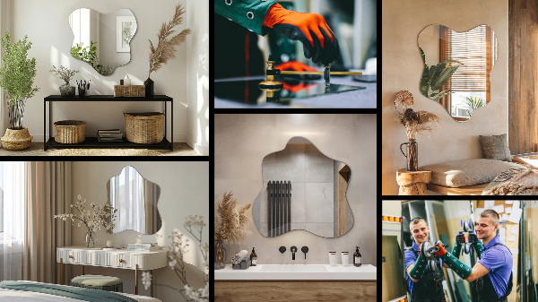 Ogledalo packe asimetrično 68x67 cm