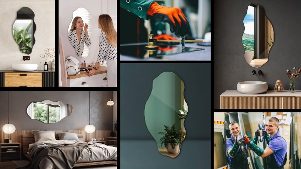 Asimetrično ogledalo madež 40x80