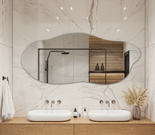 Asimetrično ogledalo okras za steno 35x80 cm