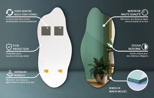 Ogledalo nepravilna oblika brez okvirja 40x90 cm