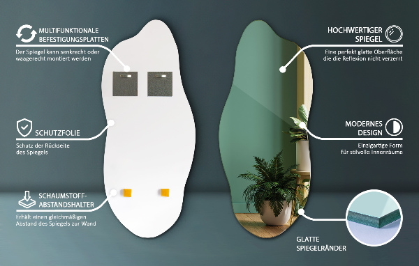Organsko ogledalo sodoben 45x100 cm