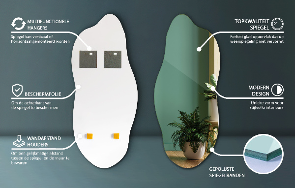 Organsko ogledalo sodoben 45x100 cm