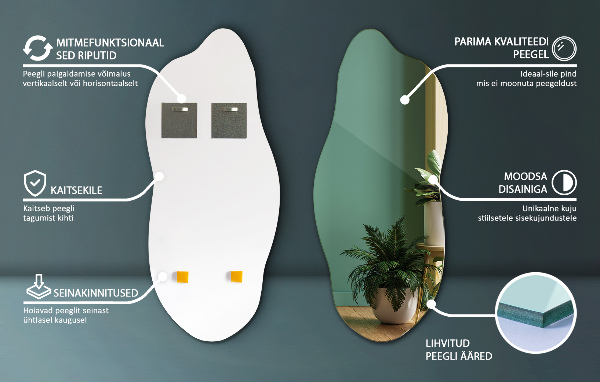 Organsko ogledalo sodoben 45x100 cm