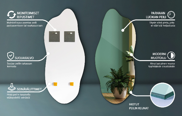 Organsko ogledalo sodoben 45x100 cm