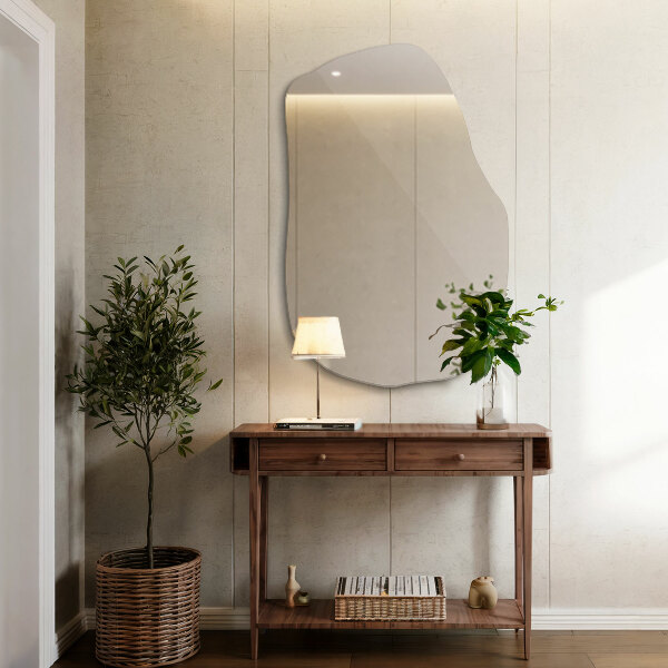 Ogledalo z organsko obliko brez okvirja 80x52 cm