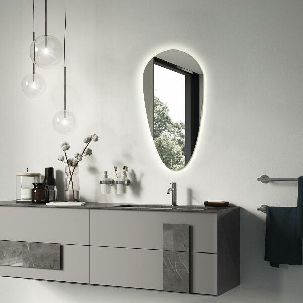 Led ogledalo v obliki kapljice 40x80 cm