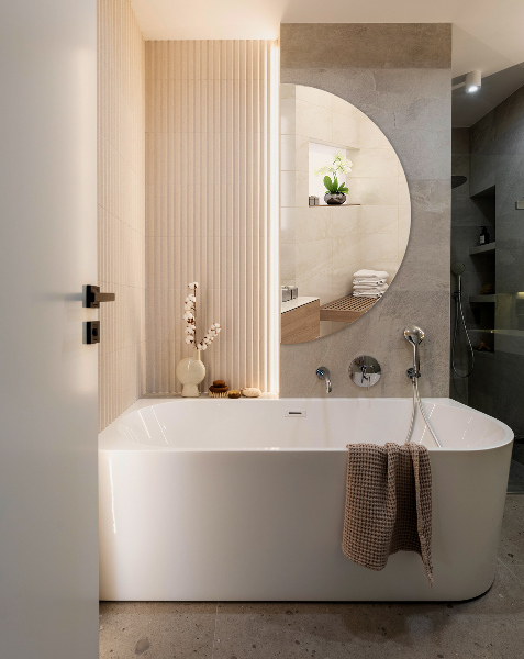 Polkrožno ogledalo 45x90 cm