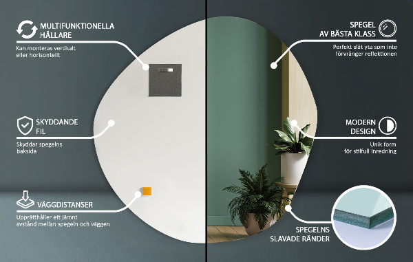 Asimetrično stensko ogledalo 87x86 cm