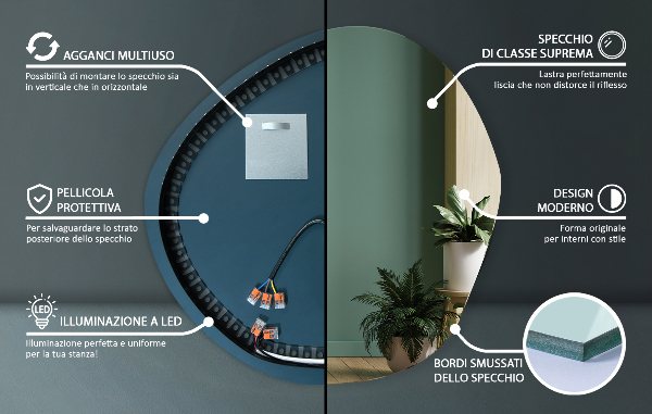 Led ogledalo nepravilna oblika 58x58 cm
