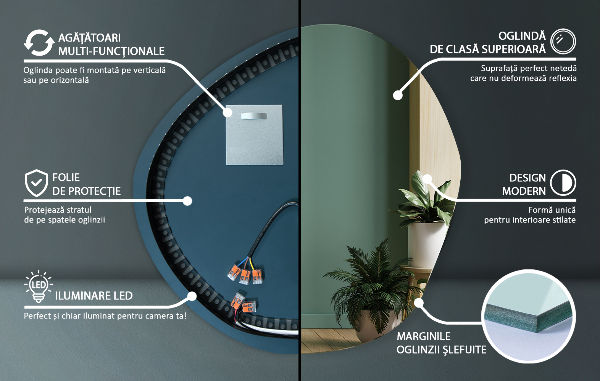 Led ogledalo nepravilna oblika 58x58 cm