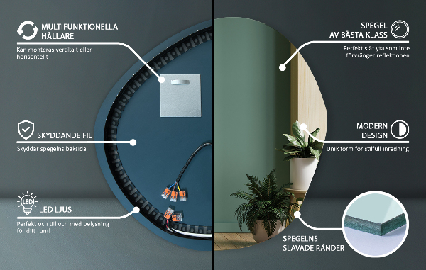 Led ogledalo nepravilna oblika 97x96 cm