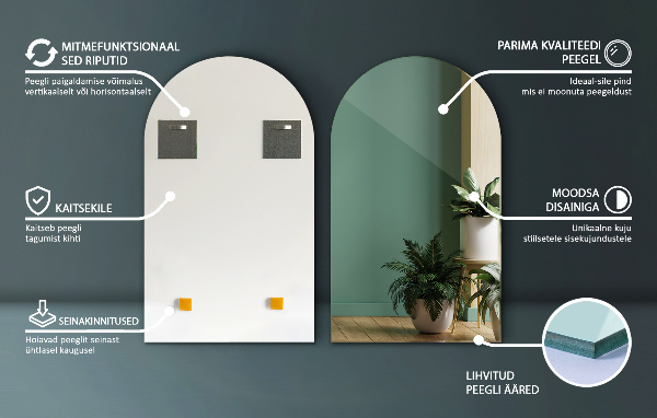 Polovinsko ovalno ogledalo 40x70 cm