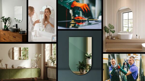 Polovinsko ovalno ogledalo 40x70 cm