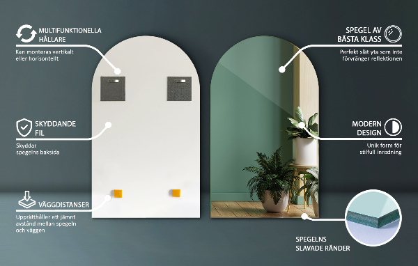 Polovično ovalno zrcalo 50x90 cm