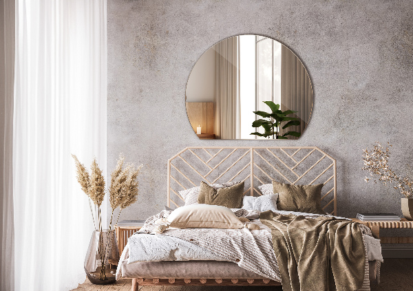 Polkrožno dekorativno ogledalo 63x70 cm