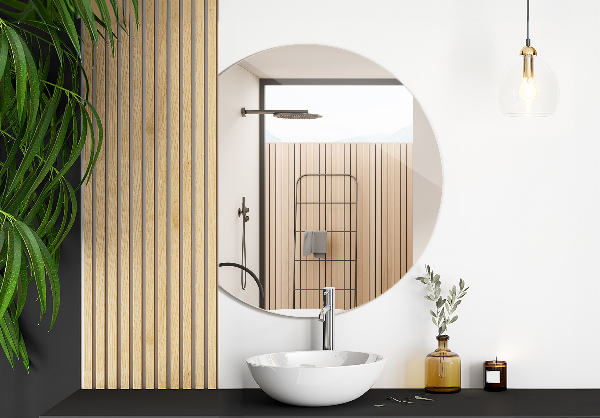 Polkrožno ogledalo 84x100 cm