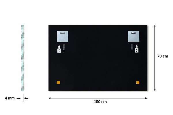 Pravokotno stensko ogledalo brez okvirja 100x70 cm