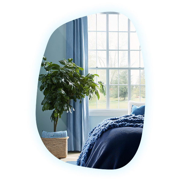 Asimetrično ogledalo packa z led osvetlitvijo 79x57 cm