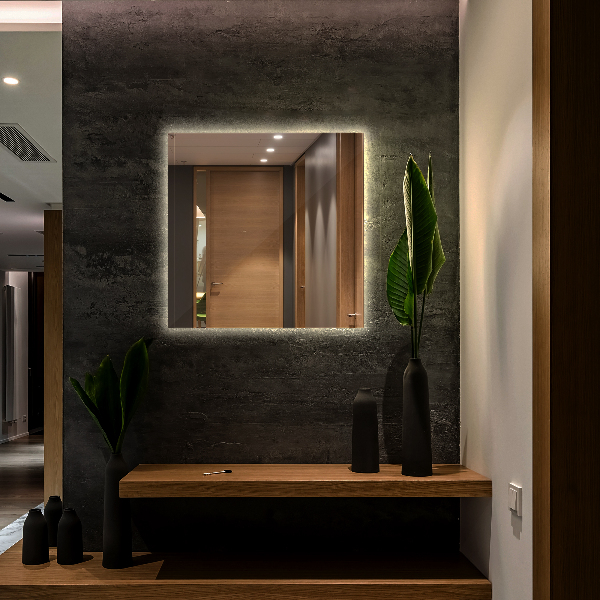 Pravokotno ogledalo z led osvetlitvijo 50x50 cm