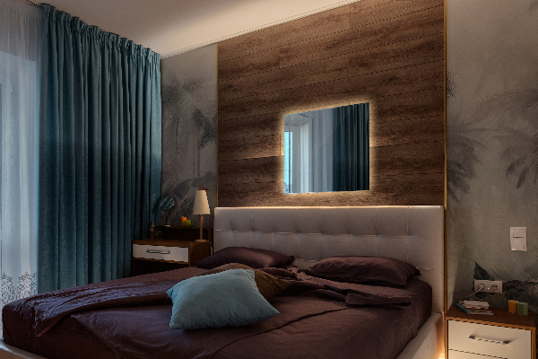 Pravokotno ogledalo z led osvetlitvijo 50x50 cm