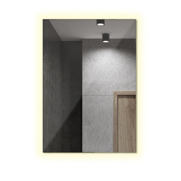 Pravokotno stensko ogledalo z led osvetlitvijo 80x60 cm