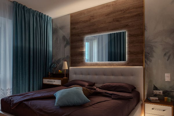 Pravokotno led ogledalo za kopalnico 100x70 cm