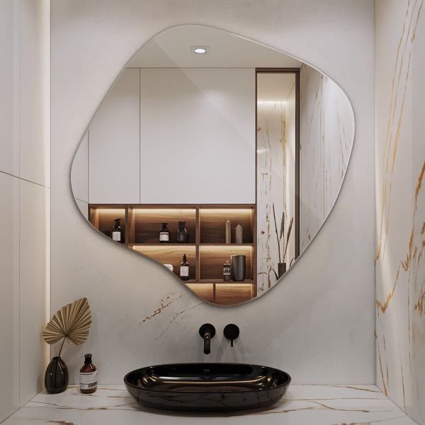 Ogledalo asimetrično v obliki packe izvirnik 58x59 cm