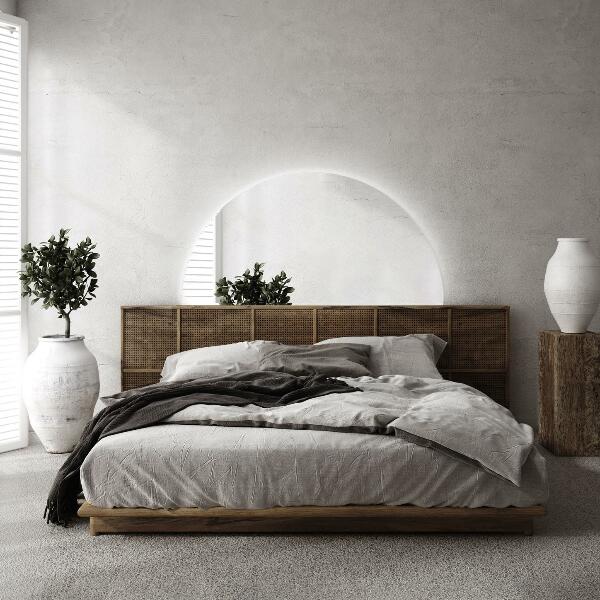 Polkrožno ogledalo z lučko 35x70 cm