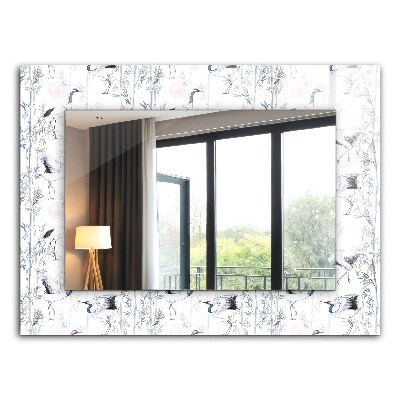 Dekorativno ogledalo Žerjavi in bambus