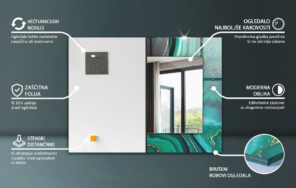 Dekorativno ogledalo Žerjavi in bambus