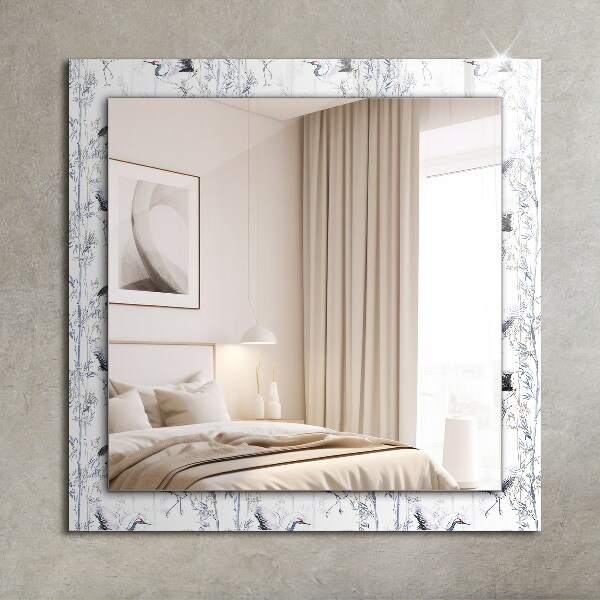 Dekorativno ogledalo Žerjavi in bambus