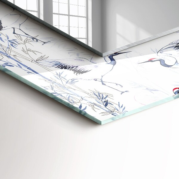 Dekorativno ogledalo Žerjavi in bambus