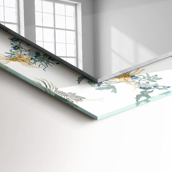 Dekorativno ogledalo Ptice in cvetje