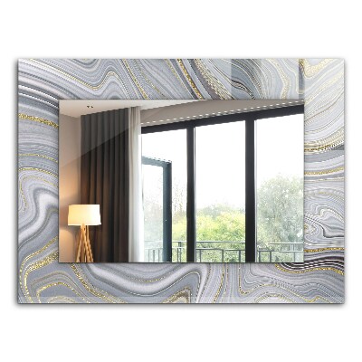 Ogledalo s potiskanim okvirjem Abstraktni motivi iz marmorja