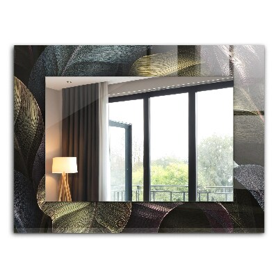 Ogledalo s potiskanim okvirjem Obarvani listi rastlin