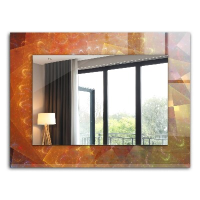 Ogledalo s potiskanim okvirjem Barvita fraktalna spirala