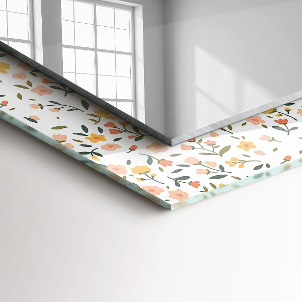 Ogledalo z okrasnim okvirjem Cvetlični vzorec na tkanini