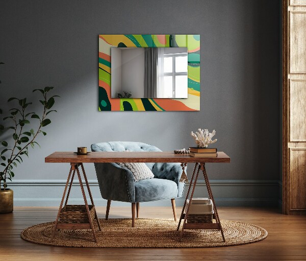 Ogledalo s potiskanim okvirjem Geometrijski motiv