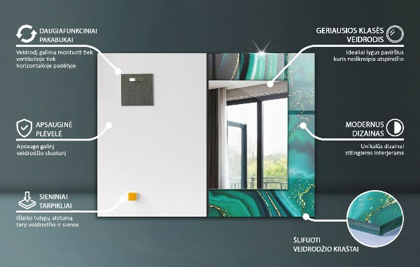 Okrasno ogledalo Pot barvnega cvetja